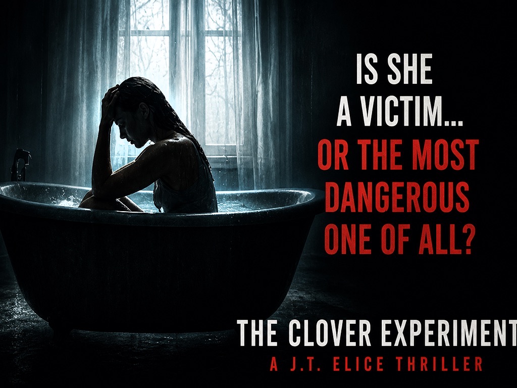 A woman sits alone in a bathtub in a dark room. Is she a victim, or the most dangerous one of all?